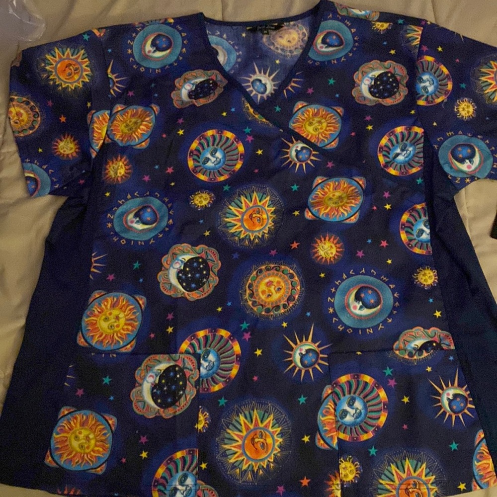 Just love stretch knit sides scrub shirt